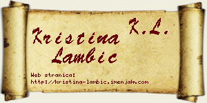 Kristina Lambić vizit kartica